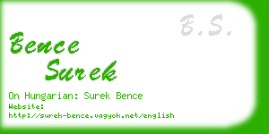 bence surek business card